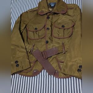 Per Se Olive Jacket with Chocolate Accents